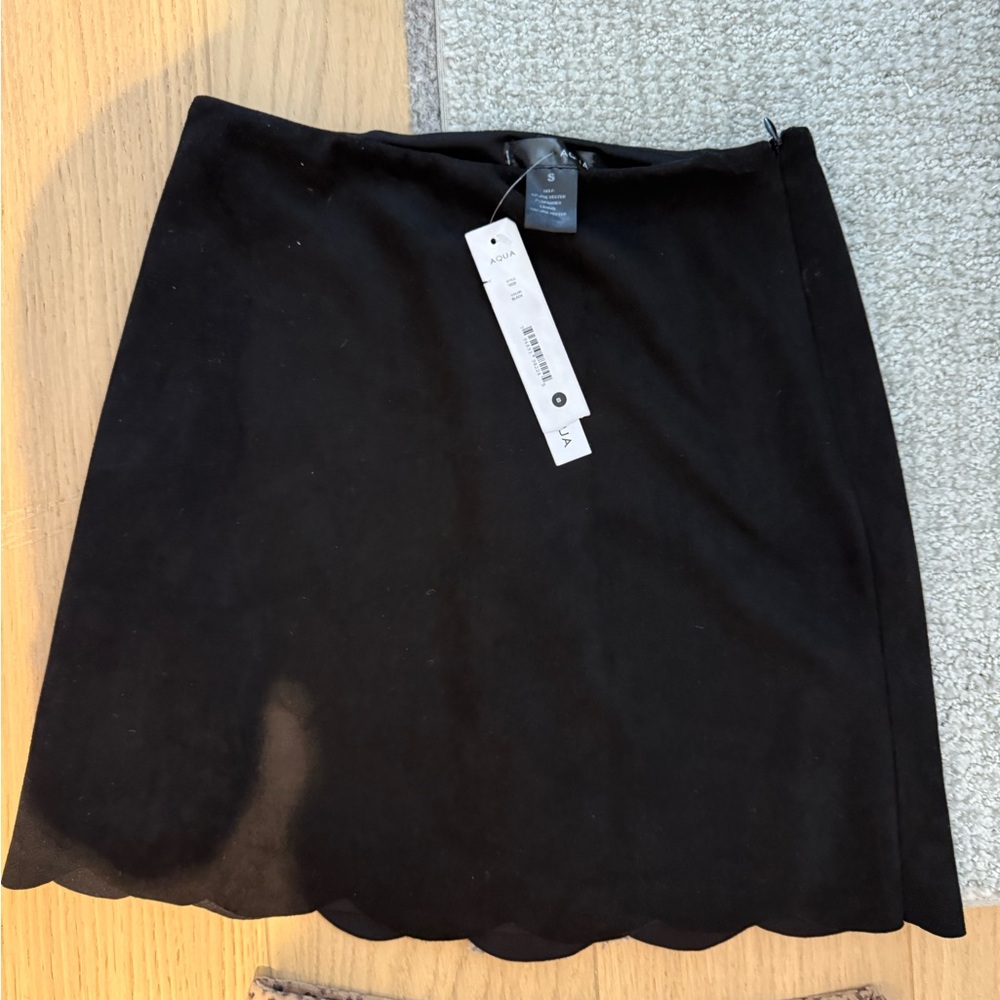Aqua Black Mini A-Line Skirt for Work